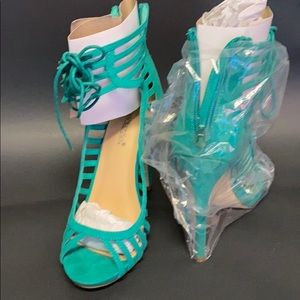 Teal dress heels